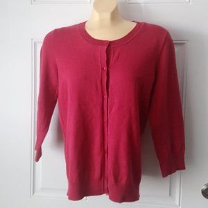 TALBOTS Purple Pima Cotton Button Down Cardigan M